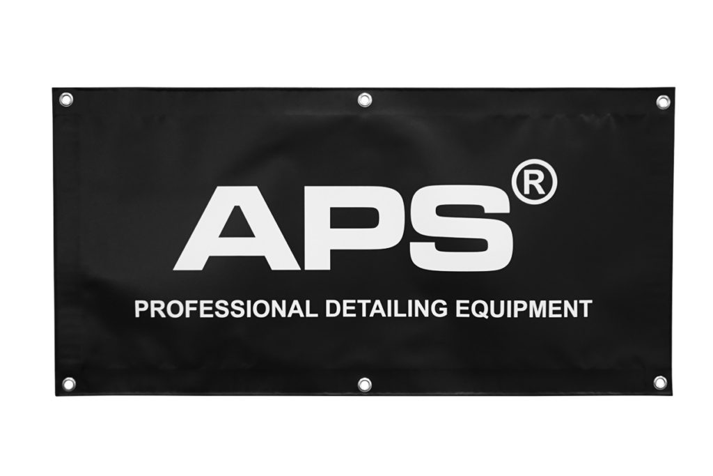 APS APS Werkstattbanner – Wand Werkstatt Werbe Banner 50 x 100cm black